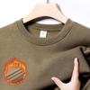 Herren Schwergewicht Baumwoll Hoodie 420g: Winter Einfarbige, Lockere Drop-Shoulder, Rundhals, Mit Samt gefütterte, Langarm Basisschicht