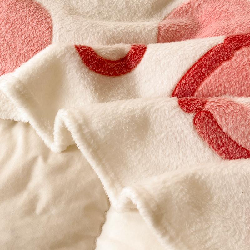 Cartoon Pink Strawberry Flannel Blanket for Kids Girls Soft Warm Lightweight Throw Blanket for Sofa Bed Traveling Camping Gifts