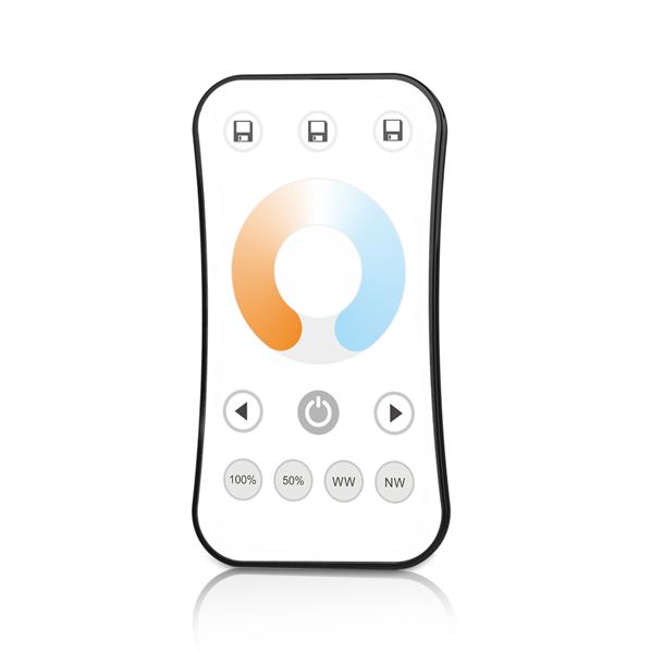 

1/4 Zone Brightness Dimming/Color Temperature CCT/RGB/RGBW/RGB+CCT Ultrathin Touch Wheel RF Remote Controller apply to Skydance