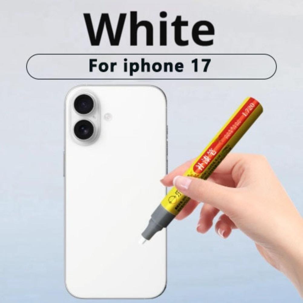 

1pc Paint Scratch Repair For iPhone17 Series Matte Black Frame Touch Up Pen Chipped Painting Damage Refurbishment Kit Waterproof No білий