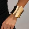 Metallic Finish Metal Bangle Extra Wide Open Bangle Bold Style Wide Cuff Bracelet  Women Fashion