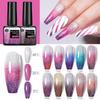 Bouncing Warm Glitter Powder Broken Diamond Glue, Bright And Explosive Glitter Phototherapy Glue Removable Color-Changing Nail Polish Glue Set