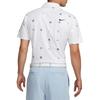 Nike All Over Logo Print Short Sleeve Polo Shirt Men tops White FQ0427-100