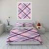 Purple and pink plaid. Bedding sets Duvet cover sets Duvet covers Pillowcases(1 * Duvet Cover 2 * Pillowcases, without duvet insert)