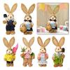 Straw Bunny Figurine DIY Material Pack Cartoon Cute Rabbit Statue for Adults Style A