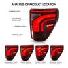 High-End LED Taillight Assembly for 2022-2025 Ford Raptor F150 - Daytime Running & Brake Light Modification