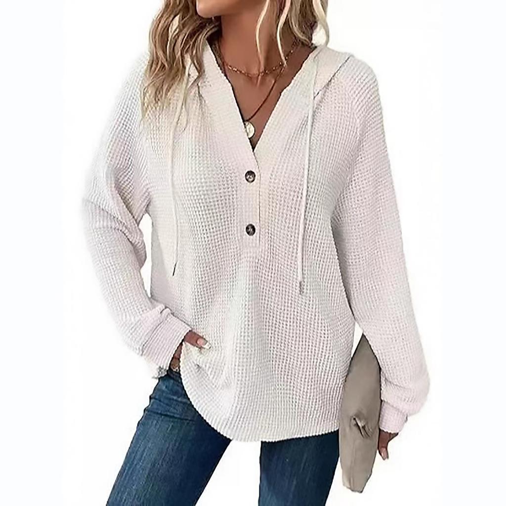 Oversized Hooded Sweatshirt with Button Front in Multiple Colors