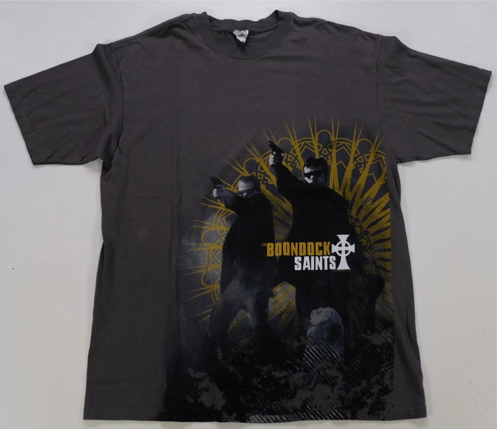 Rare Vintage The Boondock Saints Film T Shirt 2000s Cult Gangster Movie Gray XL S