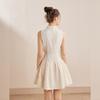 UNIFREE Elegant Bow-Knot Stand-Collar Mini Dress