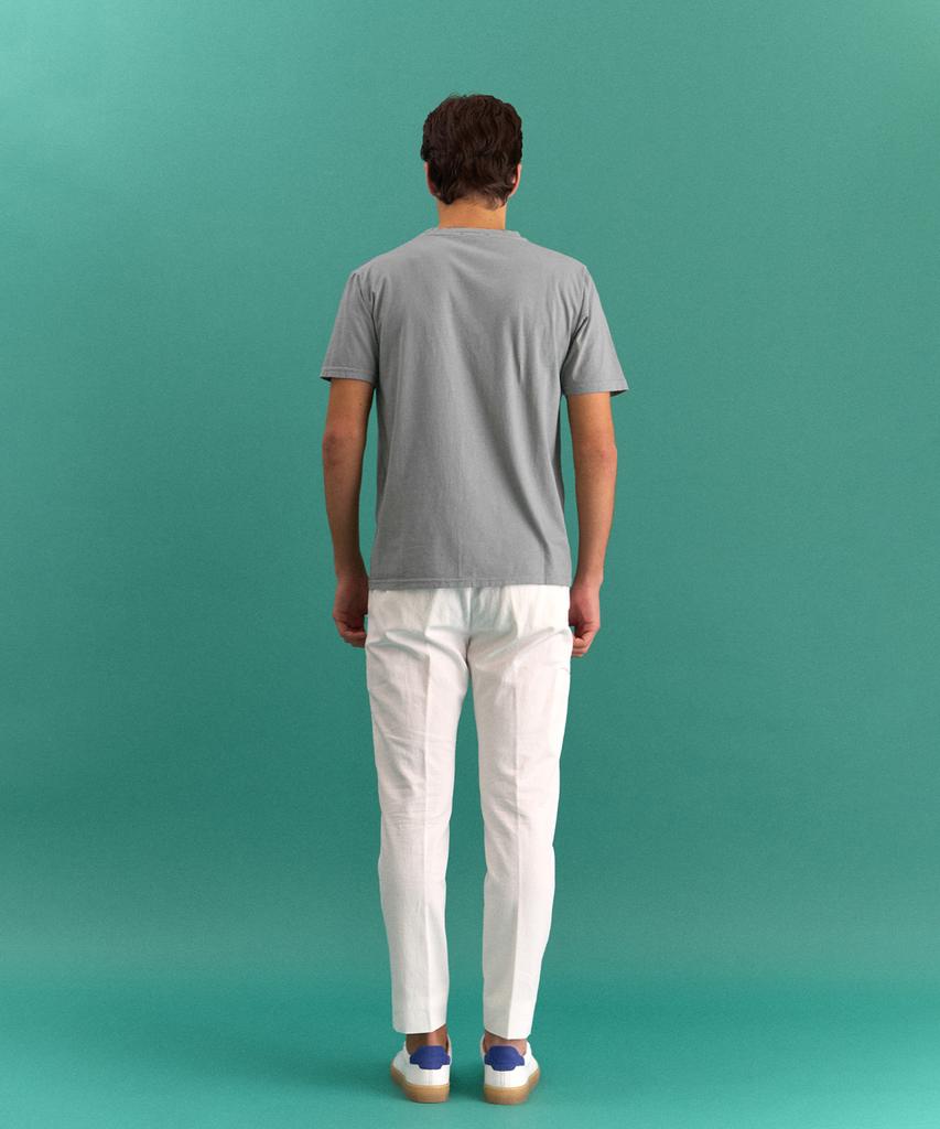 PANICALE Gray Stitch Logo Short Sleeve T-Shirt
