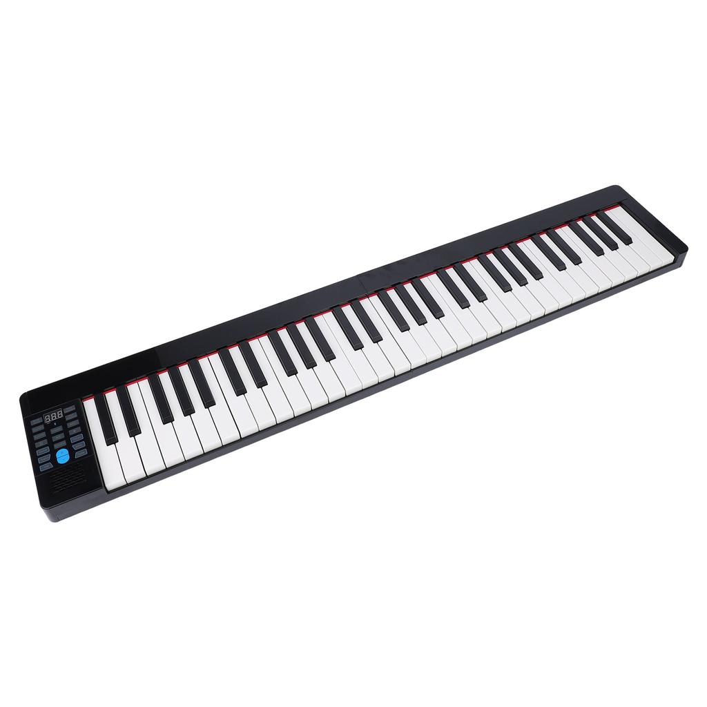 Piano Numérique Pliable 61 Touches Clavier Électronique avec Pédale de Sustain Sac de Transport Portable Écran LCD Rechargeable 128 Timbres