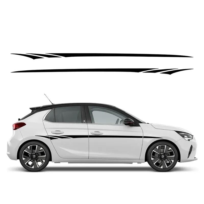 Für Opel Corsa C E F D 2 Stück Auto Seiten Tür Aufkleber Vinyl DIY Modifiziert Sport Racing Streifen Muster Aufkleber Fahrzeug Dekoration