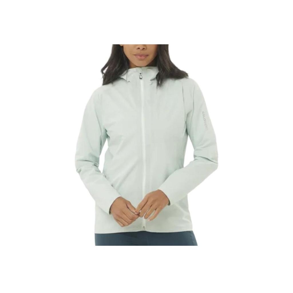 SALOMON Bonatti Trail Solid Color Casual Running Breathable Long Sleeve Hooded Jacket Women Jackets Misty-Blue LC2278000