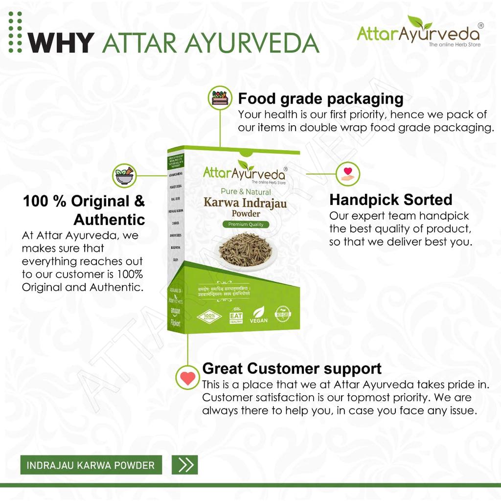 Attar Ayurveda Karva Indrajau Powder 250 g Pure Herbal Bitter Indrajav Powder Natural Daily Wellness Support Supplement