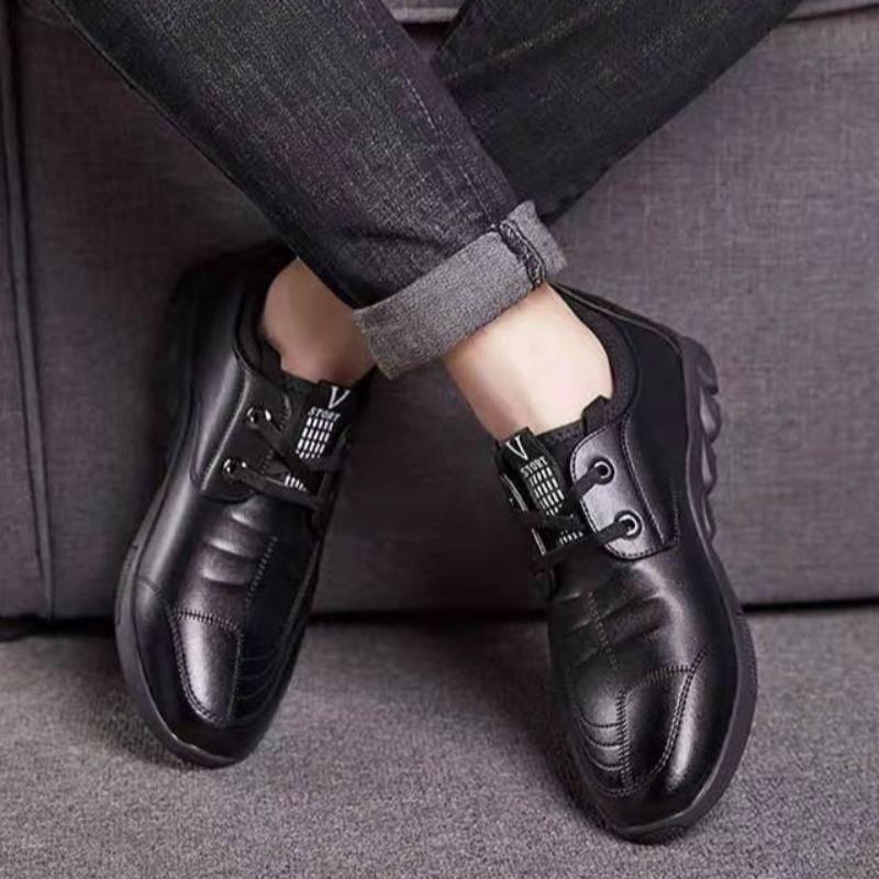 Men's shoes Doudou small leather shoes low-top trendy fashion versatile lightweight casual small leather shoes fashionable dad shoes
