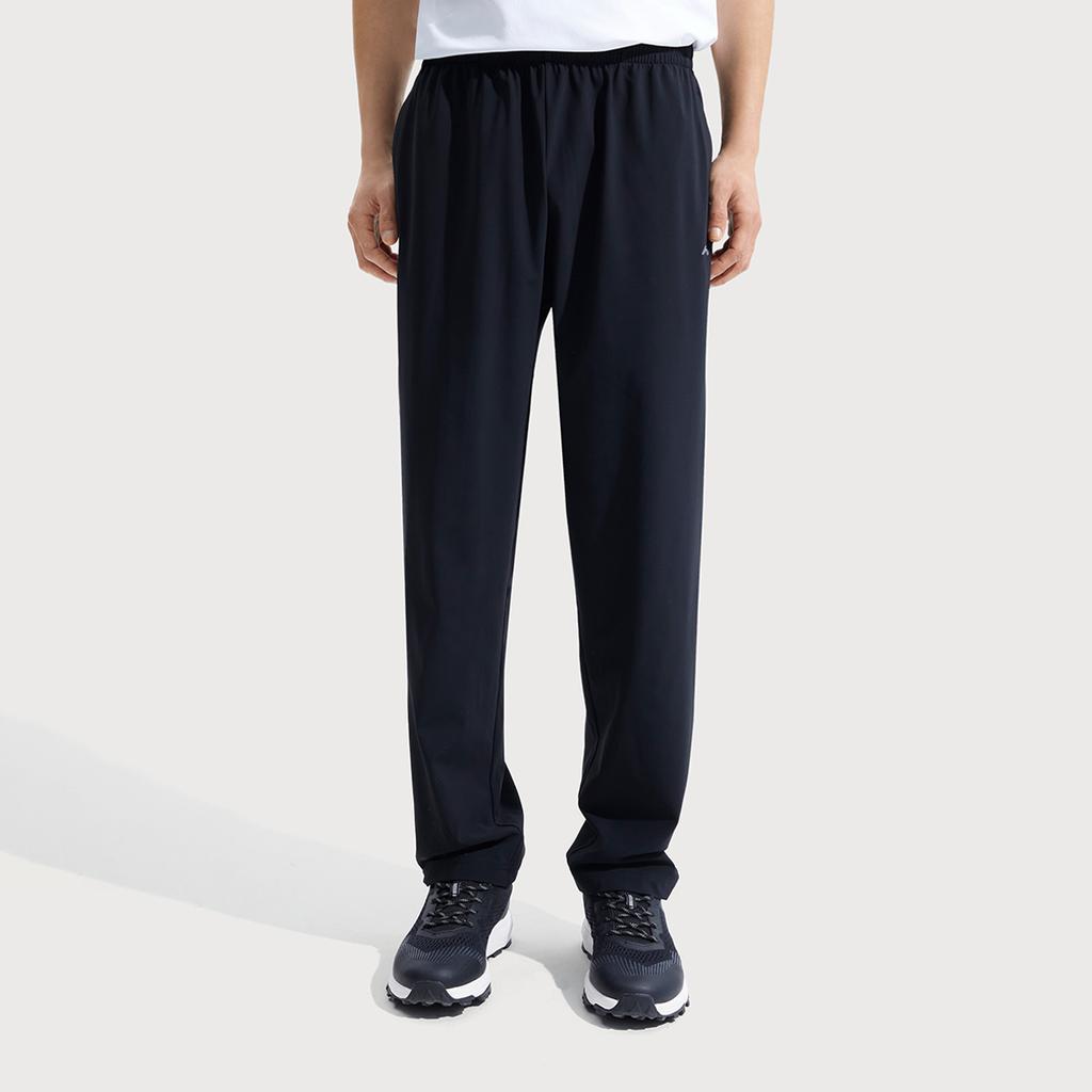 Li Ning Simple Casual Solid Color Ice Silk Quick Dry Cool Straight Leg Knitted Sports Pants Men Bottoms Black AKYV195-1