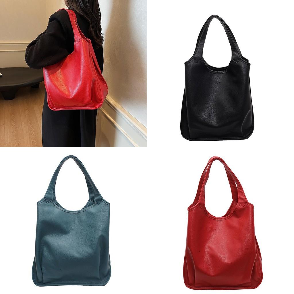 Solid Color Elegant Pu Inner Pocket Comfortable Double Straps Women Travel Bags