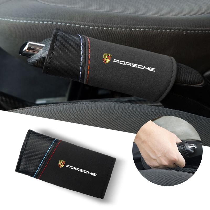 Car Suede Gear Shift Handle Cover Hand Brake Protect Sleeve For Porsche 911 Cayenne Carrera-GT 928 Panamera Boxster Macan 918 KB2