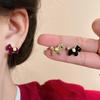 Silver Needle Flocked Little Horse Earrings: Exquisite, Versatile, High-End Light Luxury Design for Women.