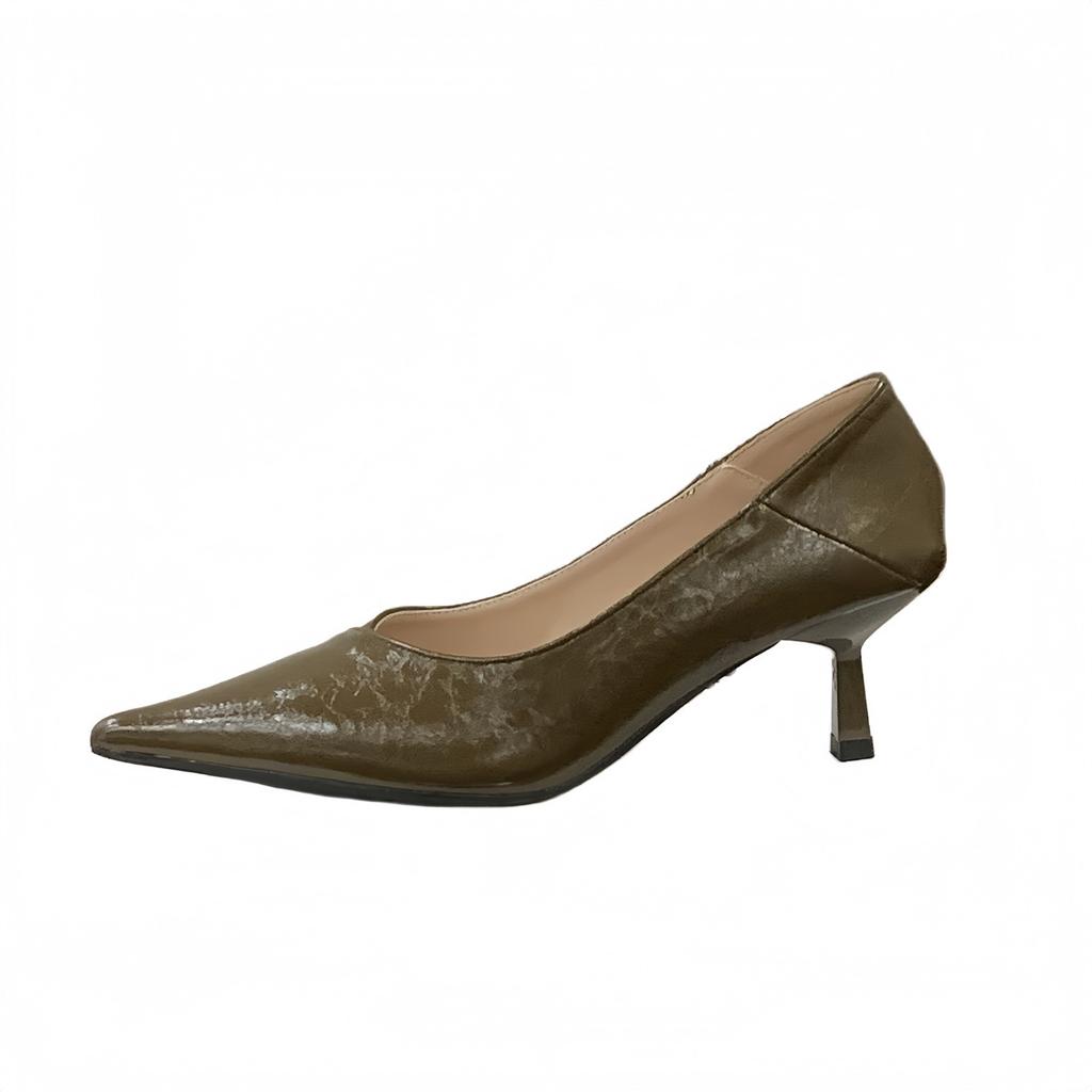 Commuter Daily! Cold Pointed Head Shallow Mouth Single Shoes Women's Spring Middle Heel Stiletto Shoes Fashion French High Heels