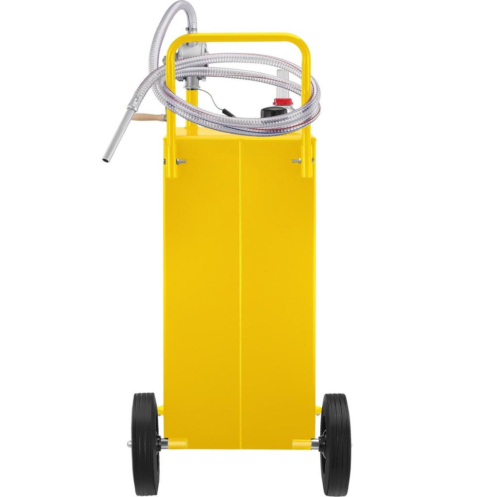 30 Gallon Fuel Caddy, Gas Storage Tank & 4 Wheels, with Manuel Transfer Pump, Gasoline Diesel Fuel Container for Cars, Lawn Mowers, ATVs, Boats, More,