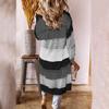 Women's Autumn and Winter Long-sleeved V-neck Plaid Long Cardigan Sweater