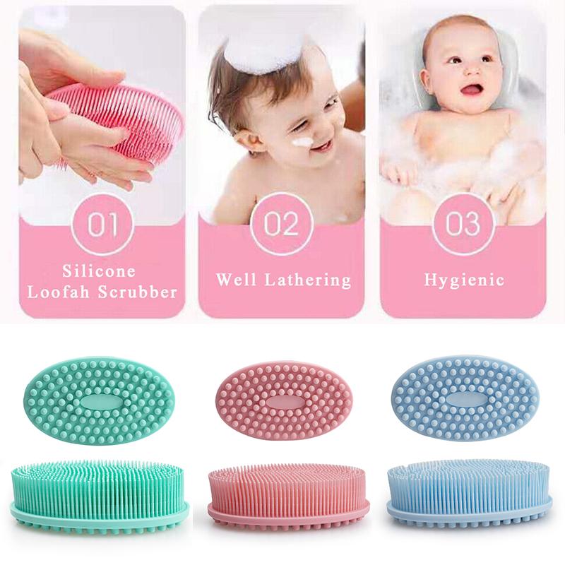 Burete exfoliant Scrubber pentru corp mort Perie de spălare a capului pielii Pieptene perie de baie cu peri de silicon Masaj pentru scalp Instrument de baie Igienic