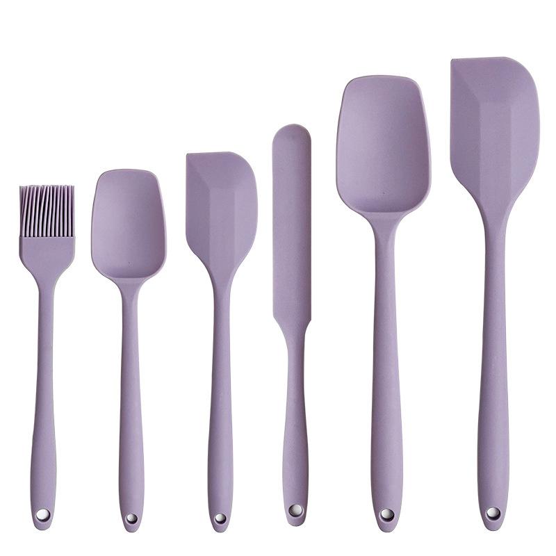6-teiliges Silikonspatel-Set Lebensmittelqualität Creme-Mischlöffel Antihaft Hitzebeständige Spatel zum Kochen Backen Mischen Backwerkzeuge
