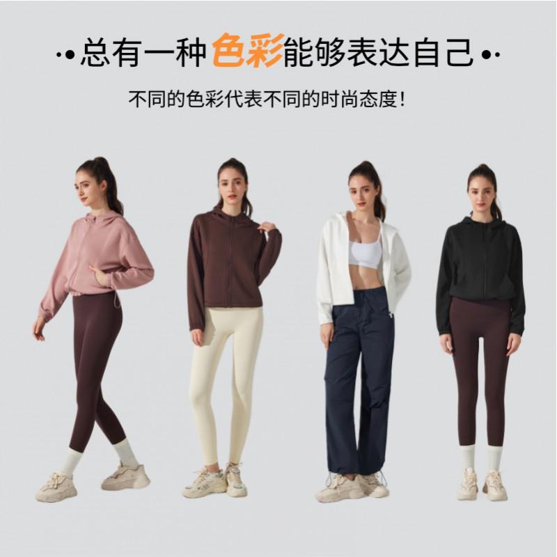 Womens Hooded Zip-Up Sweatshirt Loose Fit Warm Long Sleeve Casual Yoga Top Winter Running Gym