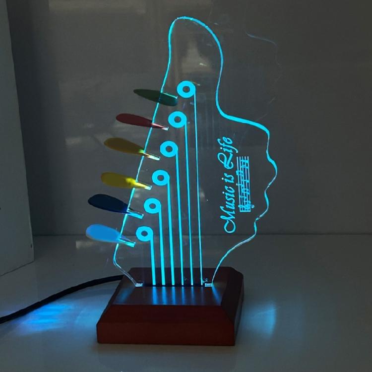 Porte-médiators de guitare avec base Porte-médiators de guitare pour le rangement et l'exposition des médiators Support de médiators de guitare en acrylique avec éclairage LED