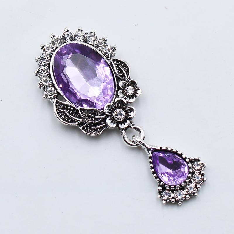 10Pcs 22*52MM NEW Retro Oval Brooch Of Acrylic Rhinestone Buttons Wedding Decoration Party Jewelry Creative Wine Glass Pendant