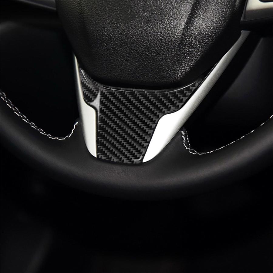 1 buc. Aspect fibră de carbon Ornament panou interior volan Potrivit pentru Honda Civic a 10-a 2016-2019