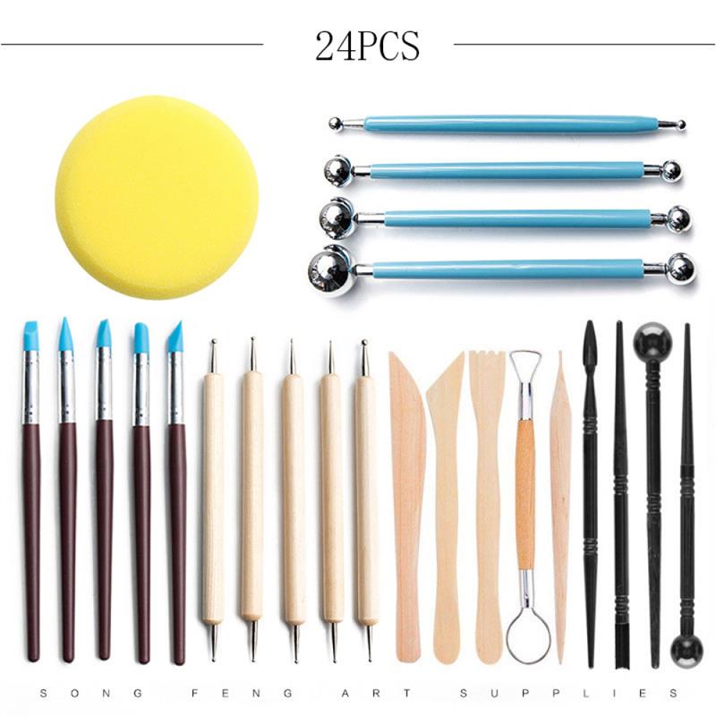 Set of 24 Tools for Sculpting with Clay, Perfect for Projects Involving Soft And Oil-Based Clays