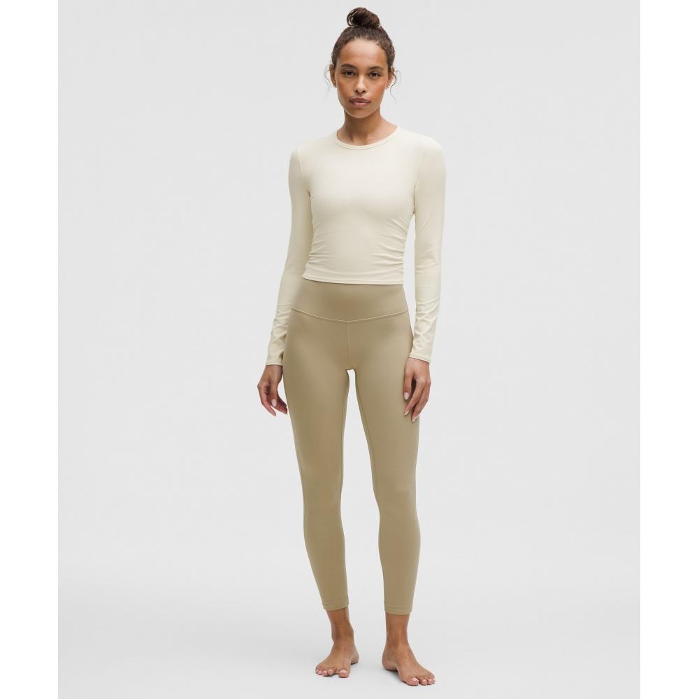 Lululemon All It Takes Back Twist Ribbed Long Sleeve Shirt Light Ivory