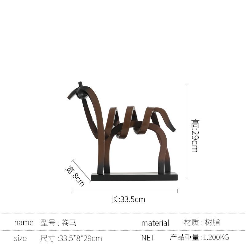 Абстрактная Линия Полая Фигурка Лошади Смола Животное Скульптура Ремесло Гостиная Офис Полая Фигурка Лошади Домашний Декор Подарок