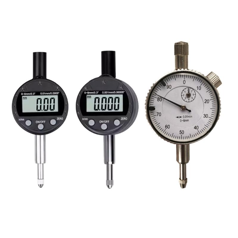 Electronic Digital Dial Indicator 8mm/3'' Digital ProbeIndicator Dial Test Gauges Highs Resolution 0.01mm/0.0005"