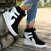 Fashion Designer Sneakers for Women 2024 Autumn High Top Lace Up Women's Vulcanized Shoes Heightened Thick Sole Fashionable Women Shoes