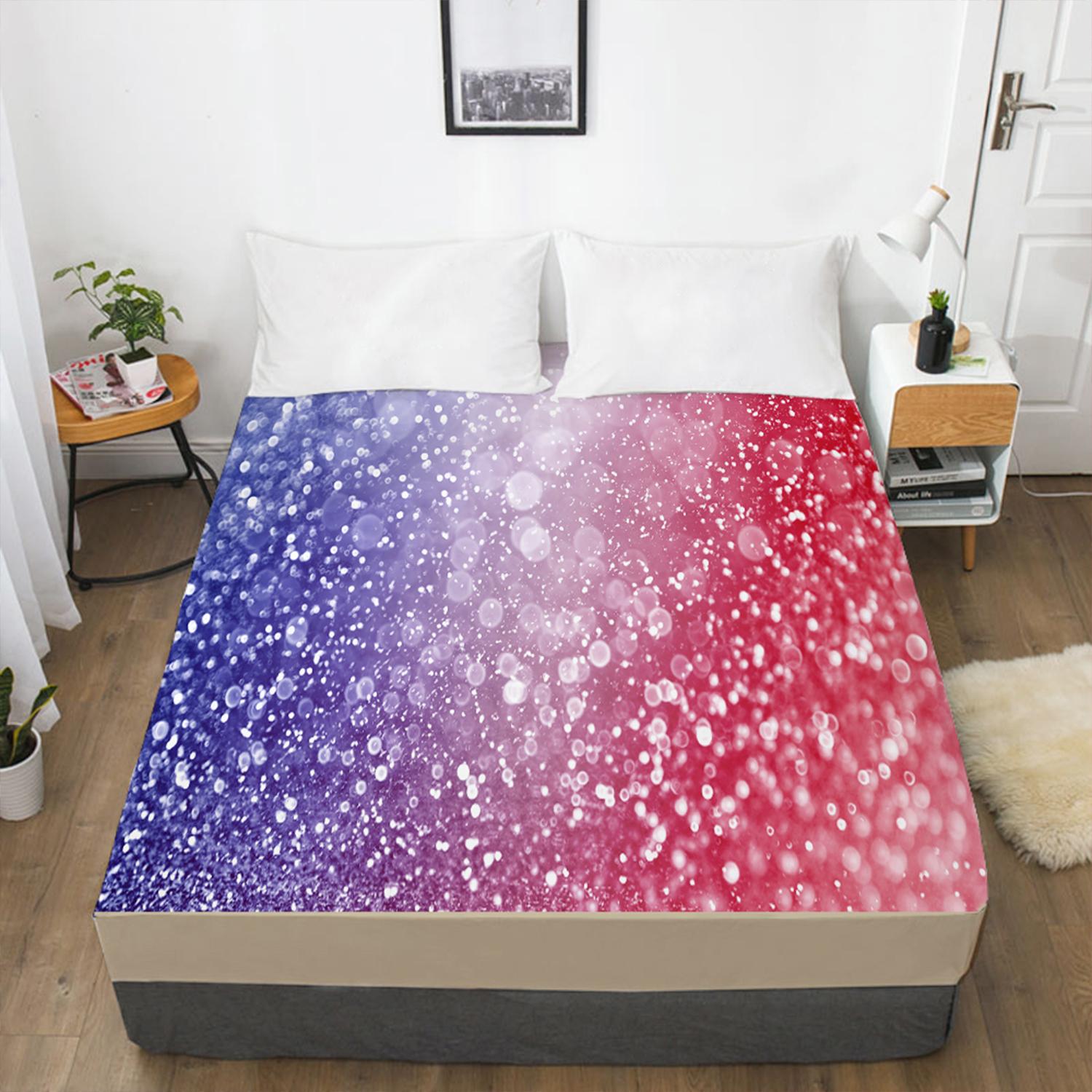 Модный домашний градиент цвета 3D-печатный узор простыня на резинке чехол для матраса — фото 6