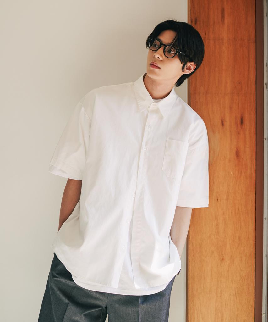 JEMUT Posie Oversized Short Sleeve Shirt 6 Types Ivory Soss2414