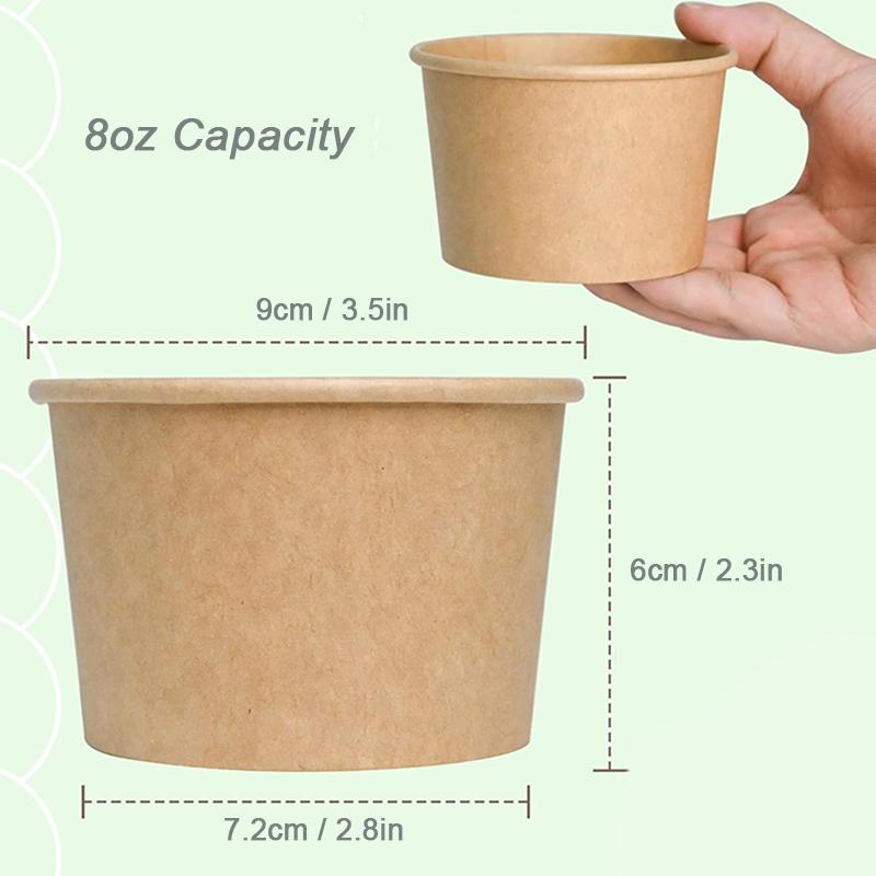 

30Pcs Paper Ice Cream Cups, 8Oz Disposable Bowls for Hot Cold Food, Party Containers for Dessert, Sundae, Frozen Yogurt, Soup 30Pcs