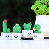 4/8 stk/sett Mini potteplante kaktus ornament Tegneserieuttrykk KJÆRLIGHET Form Kaktus Plantepotte Statue Figur Hjemmekontor Skrivebordsdekorasjon