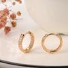 Fashion Natural Zircon Stud Earrings For Women  Rose Gold Color Classic Cute Engagement Earrings Fine Jewelry