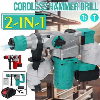 2 In 1 Rotary Hammer Brushles Cordless Hammer Electric Drill for 18V Battery Electric Impact Drill