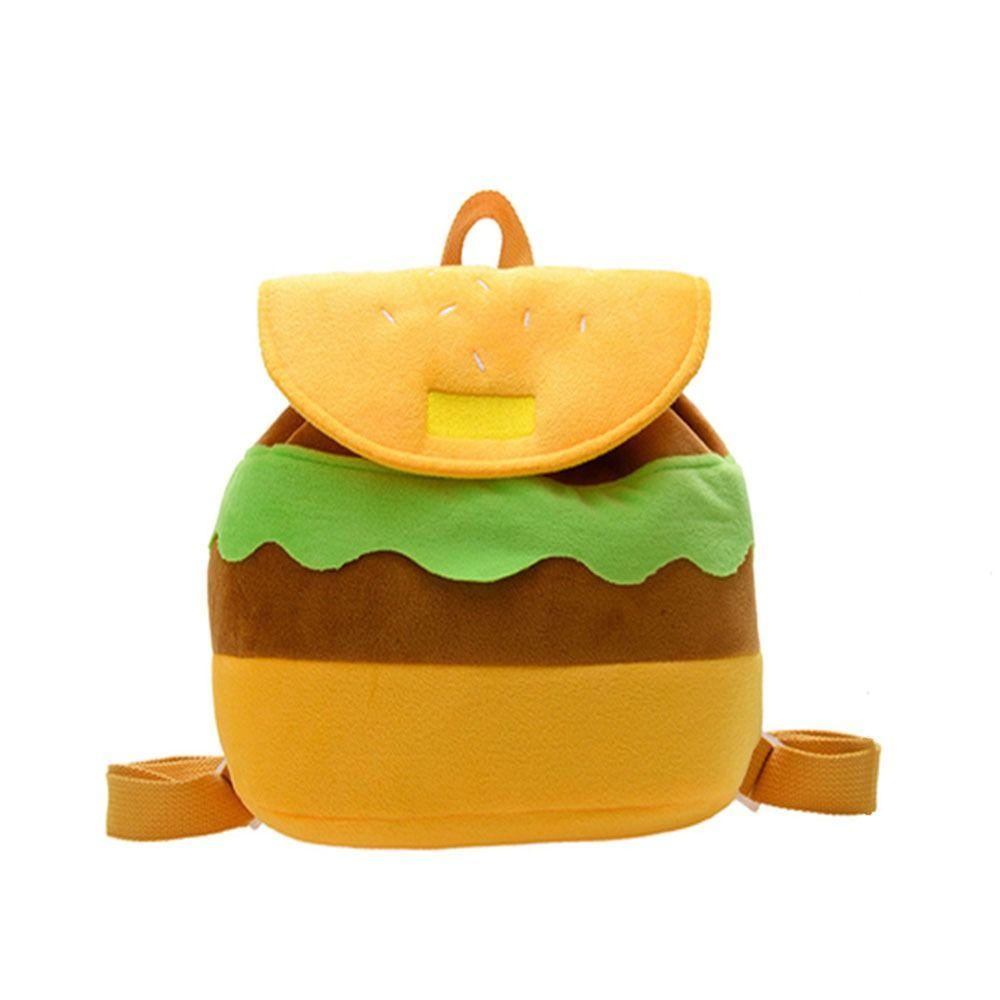 Parent-child Backpack Cartoon Burger Bag Hamburger Plush Backpack Kids Pack Kindergarten School Bag