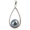 Les Trésors De Lily [M6184] - Silver Pendant 'Perla' Silver Gray (rhodium-plated) - 35x15 Mm
