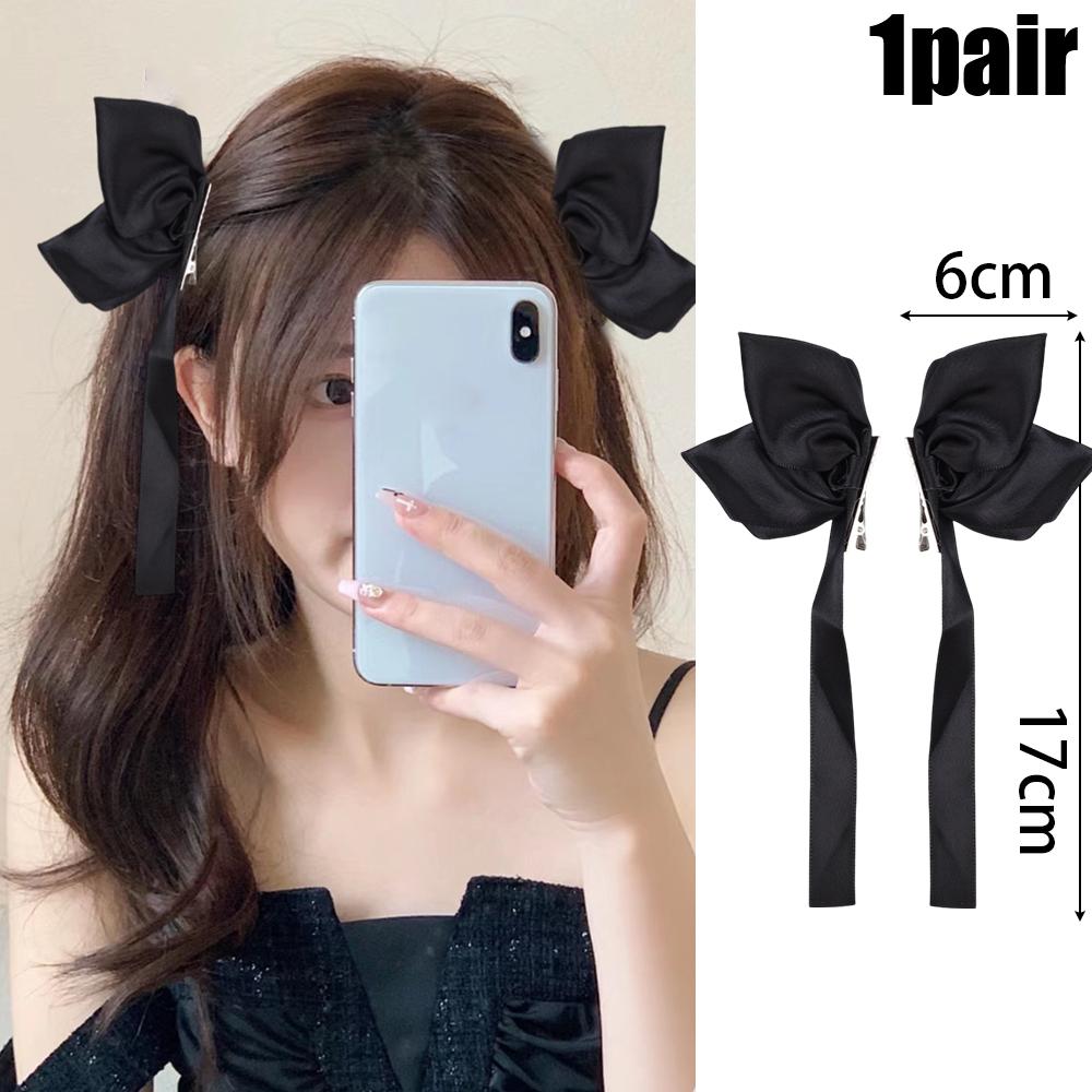 

2Pcs Bow Ribbon Hair Clip Fashion Bowknot Hairpins Small Cute Barrettes Women Girls Kids Bows Clips Ornament Headwear Headdress