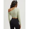 Women's Autumn and Winter Twist Wool Knit Straight Off-the-shoulder Long Sleeve Short Pullover Sweater Top