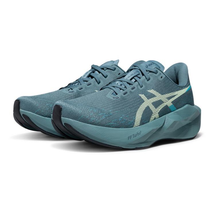 Asics Novablast 6 Comfortabele Ademende Responsieve Hardloopschoenen Heren sneaker Blauw Groen 1011C243-401