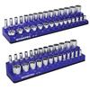 WORKPRO Magnetic Socket Organizer, 2-Piece Set, for 6.35mm (1/4") and 9.5mm (3/8") Drive Sockets, Holds 56 Metric Sockets (Sockets Sold Separately)