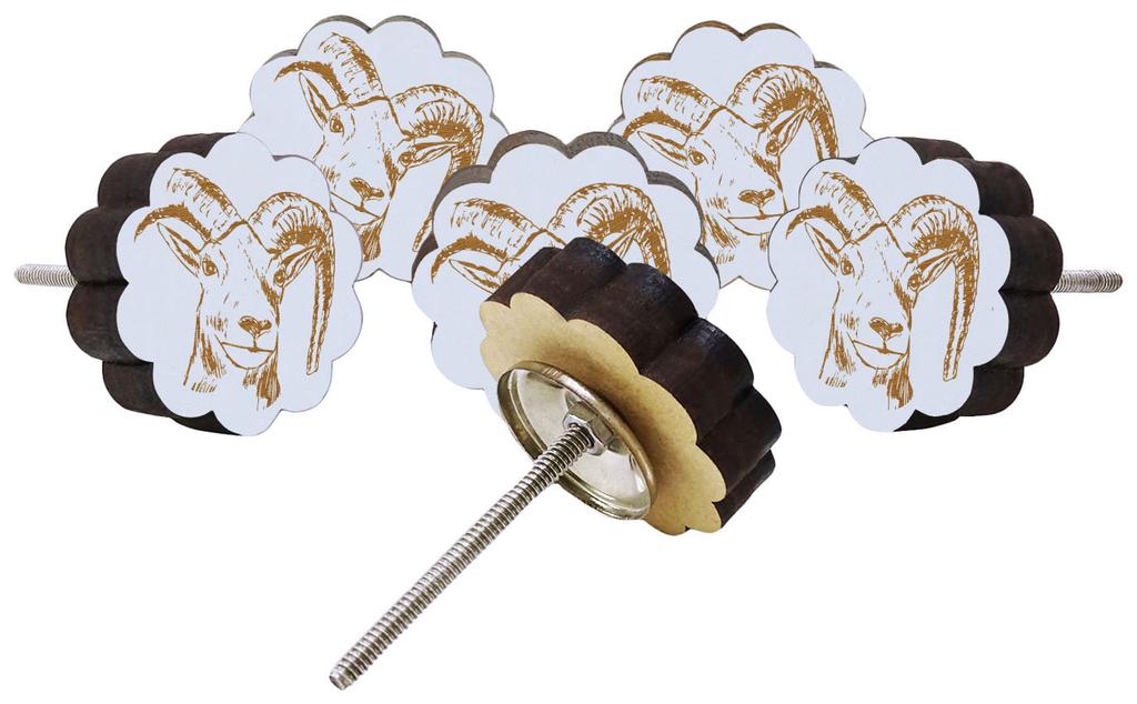 IBA Indianbeautifulart Brown Engraved Knobs Furniture Knobs Cabinet Drawer Pull Pack